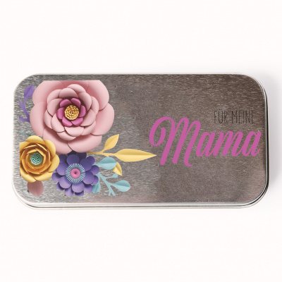 Metalletui für Schokolade FÜR MEINE MAMA silber