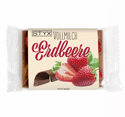 BIO-Vollmilchschokolade mit Erdbeeren - Valentinstag