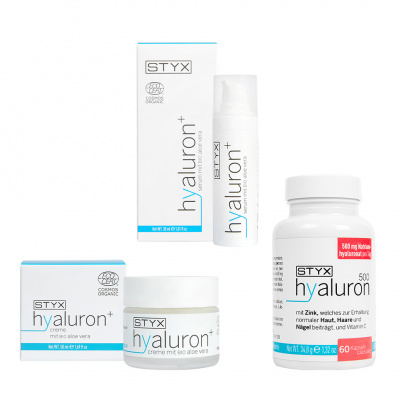 Must-have-Set Hyaluron - Creme und Serum + Kapseln gratis