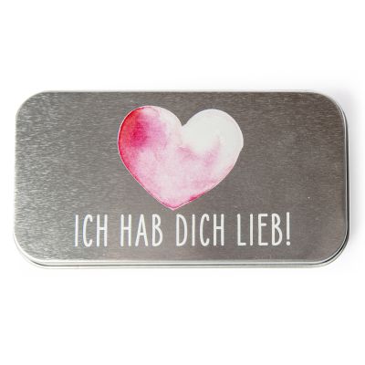 Metalletui für Schokolade - Hab dich lieb