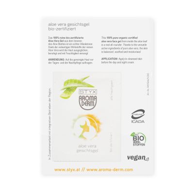 sachet card aloe vera face gel