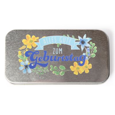 Metalletui für Schokolade Alles Gute zum Geburtstag