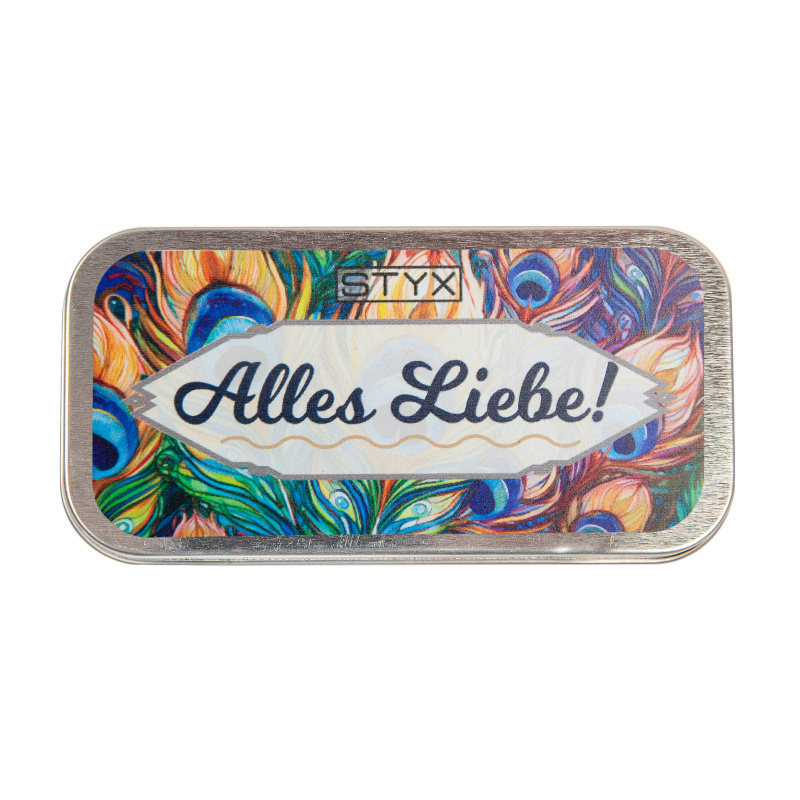 Metalletui Alles Liebe - Pfauenfedern