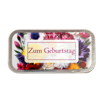 Metalletui Zum Geburtstag - bunte Blumen