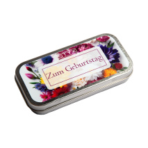 Metalletui Zum Geburtstag - bunte Blumen